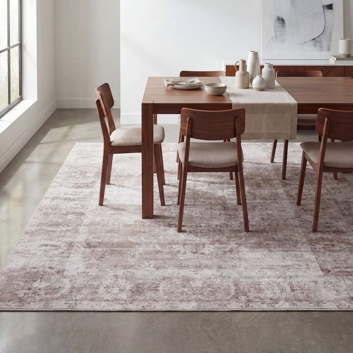 Arabella Vintage Floral Border Non-Slip Machine-Washable Area Rug