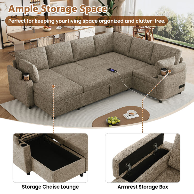 Merax U-Shaped Sectional Sofa Complete Specifications image number 6