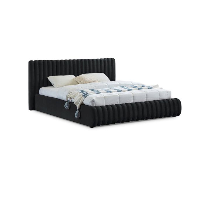 Meridian Furniture Nico Black Velvet Queen Bed