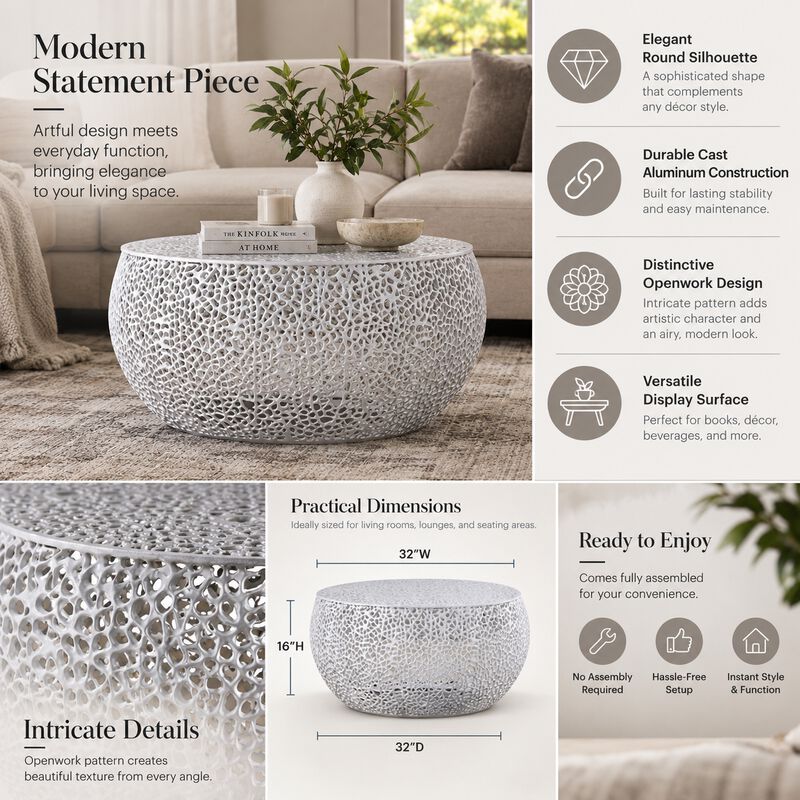 Pavressa White Hourglass Coffee Table image number 3