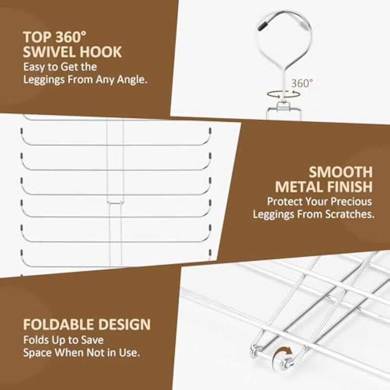 3-Pack Pants Hangers | Stainless Steel Non-Slip Space Saving Closet Organizer image number 3