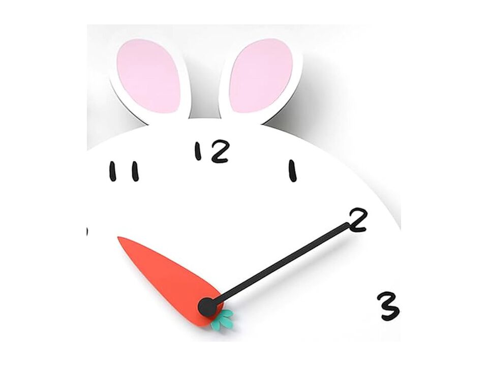 Minimalist Funny Animal Rabbit Wall Clock Silent Modern Home Decor