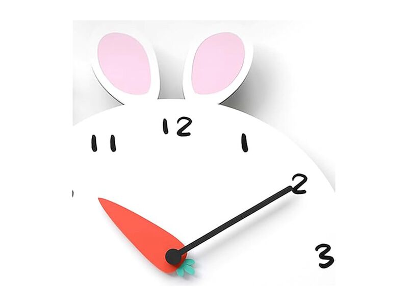 Minimalist Funny Animal Rabbit Wall Clock Silent Modern Home Decor image number 1