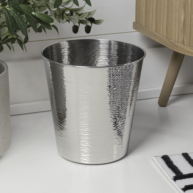 Remi Modern Classic Textured Steel 2-Gallon Wastebasket
