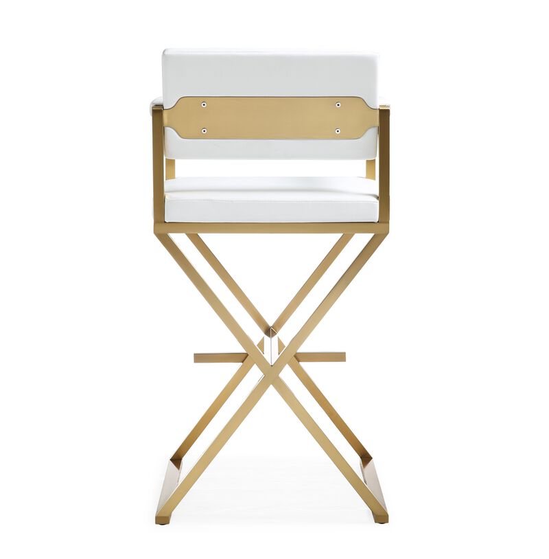 Tov Furniture Director Steel Barstool, Tall, White image number 3