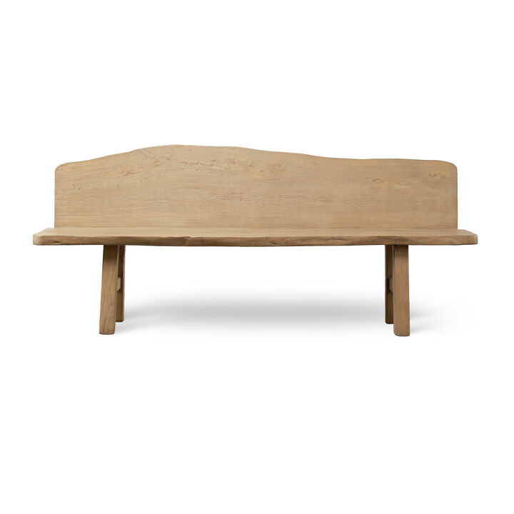 Vintage Elm Entryway Bench in Weathered Natural