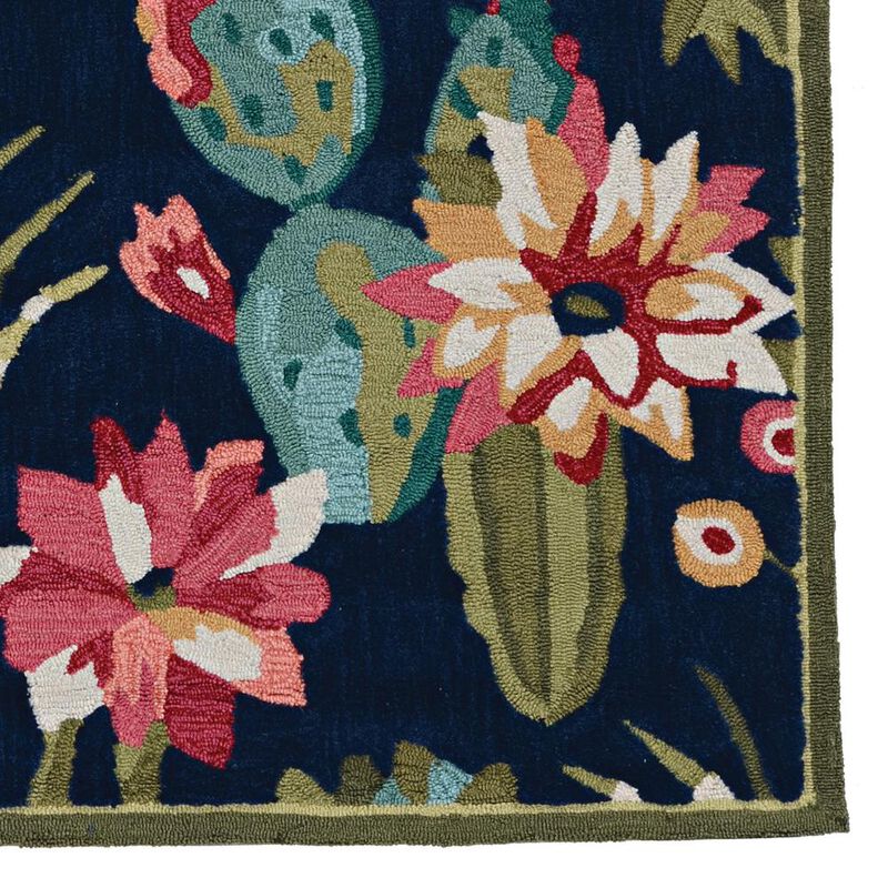 Linon Trio Cactus Navy & Multi, Rug image number 3
