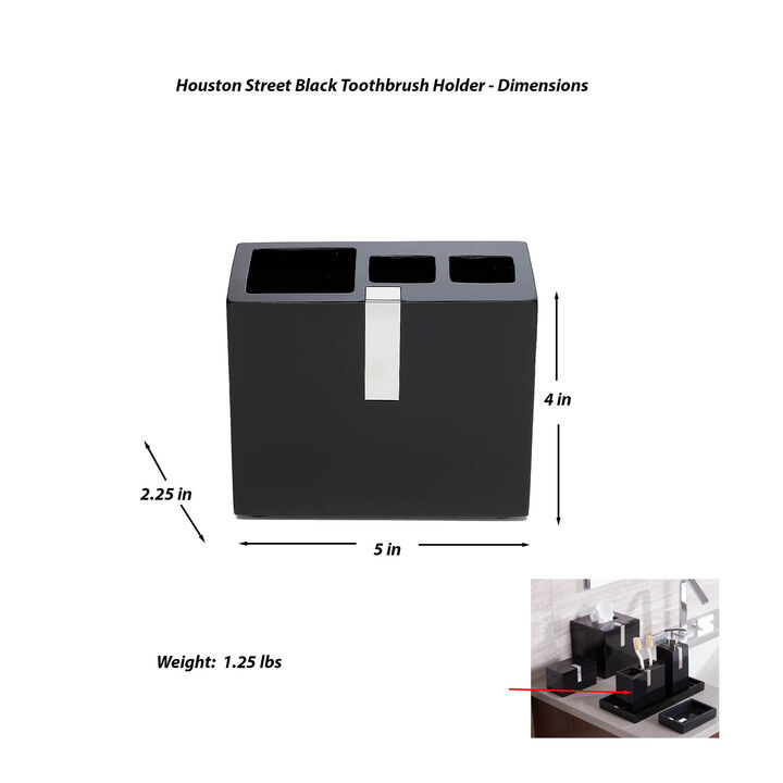 Houston Street Black Toothbrush Holder