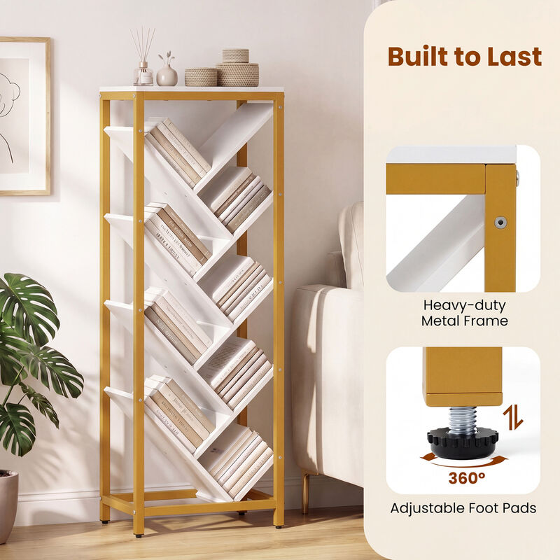 9 Tier Bookshelf for Hardcover Books for Living Room Bedroom and Office image number 4
