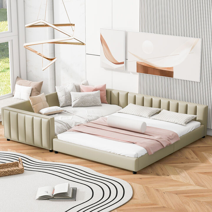 Merax Queen Size Upholstered Platform Bed