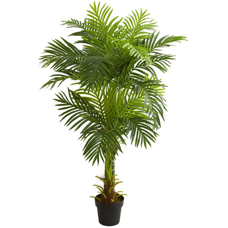 Hivvago 5 Feet Double Stalk Hawaii Palm Artificial Tree