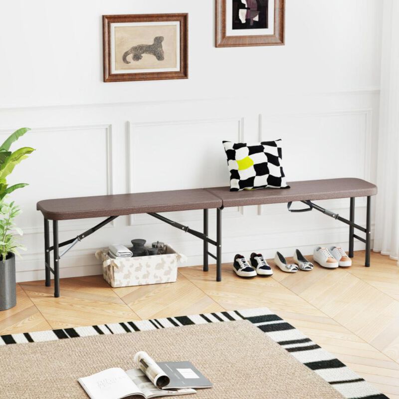 Hivvago Folding HDPE Bench with 1320 LBS Capacity and Handle Lock