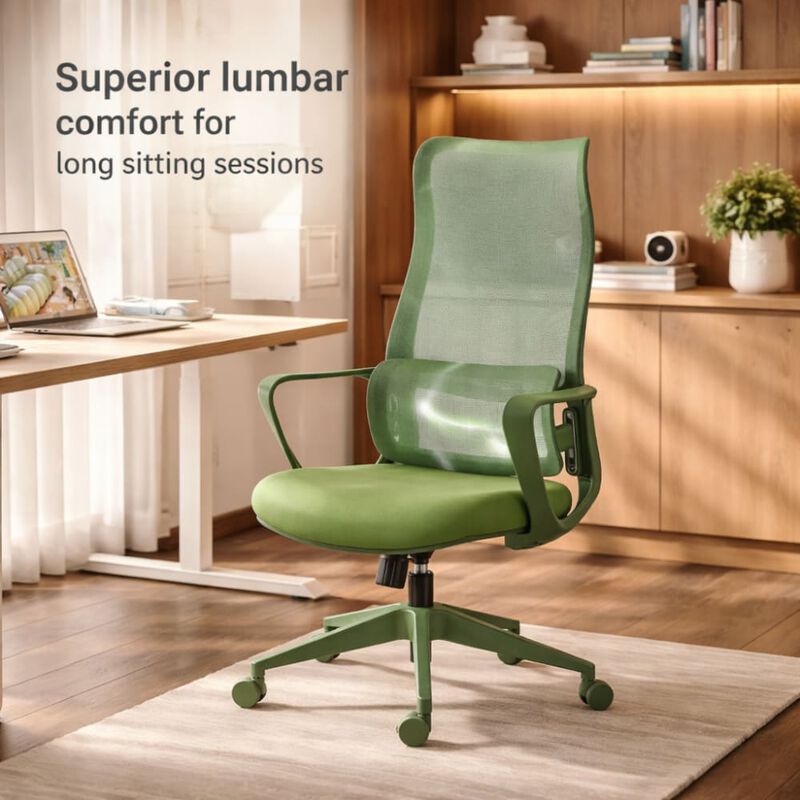 GOODSILO Ergonomic High Back Breathable Mesh Office Chair 350LBS Capacity with Adjustable Lumbar Support Integrated Molded Foam Fireproof Seat Cushion for Home Office image number 4