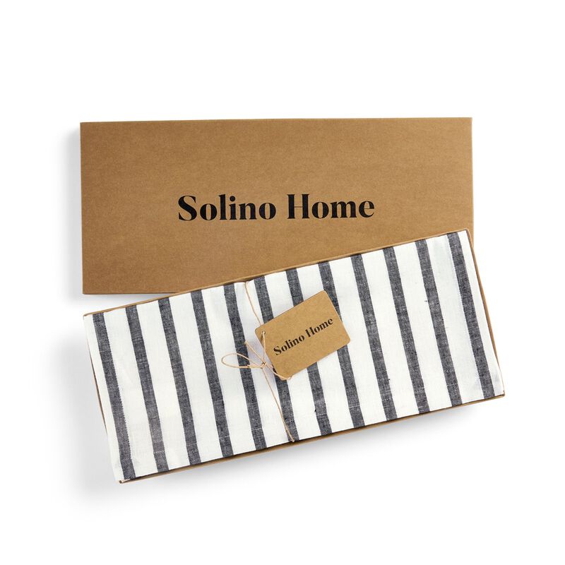 Christmas Linen Table Runner - Madison Stripe, Solino Home