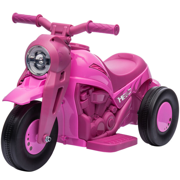 BreeBe Ride On Motorcycle, 6V Ride on Bubble Car, 3 Wheeled Electric Motorcycle for Kids w/ LED Headlight, Music
