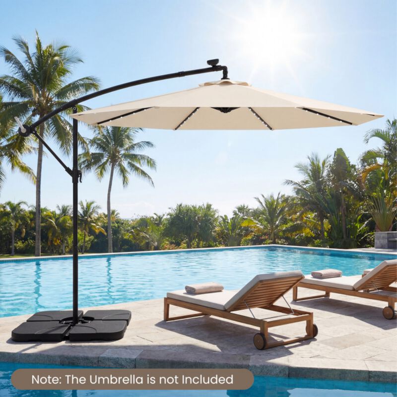 4-Piece Cantilever Offset Base 164 LBS Heavy-Duty Square with U-Locking Pins-Black image number 2