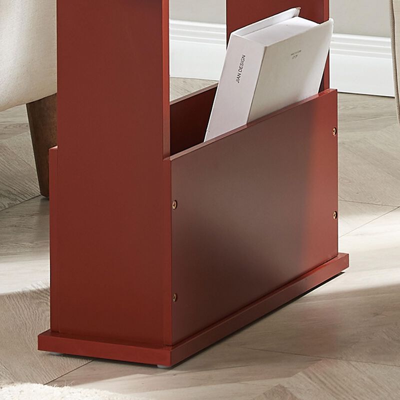 Kings Brand Furniture Zeke Narrow Side Table with Storage Shelf - Modern Sofa End Table, Small Nightstand with Magazine Rack