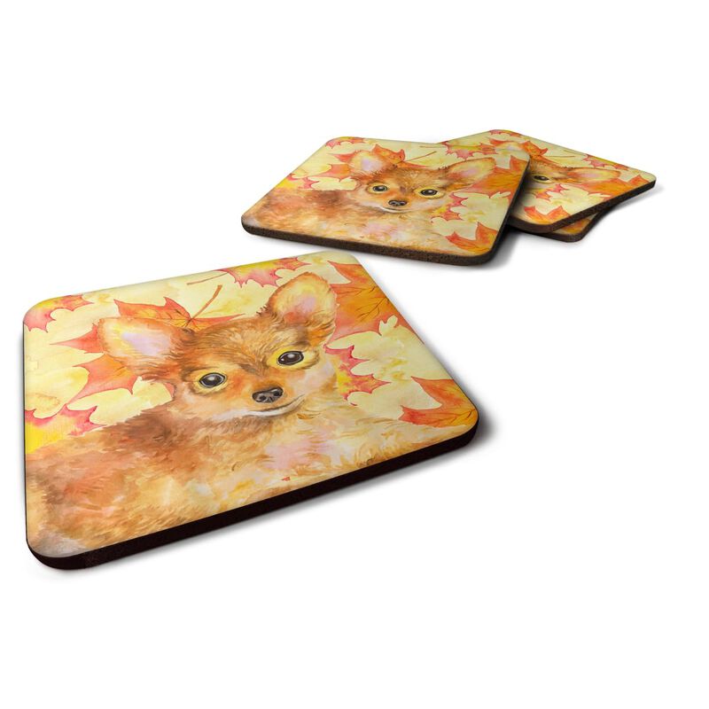 Caroline's Treasures Toy Terrier Fall Decorative coasters, Multicolor