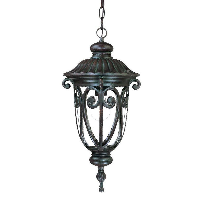 Hivvago Naples 1-Light Marbelized Mahogany Hanging Light