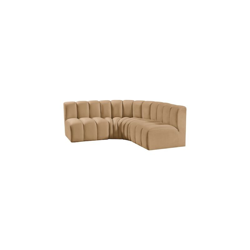 Meridian Furniture Arc Camel Velvet Modular Sofa