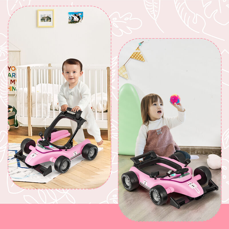 Multi-Functional 4-in-1 Foldable Baby Push Walker with Adjustable Height Settings