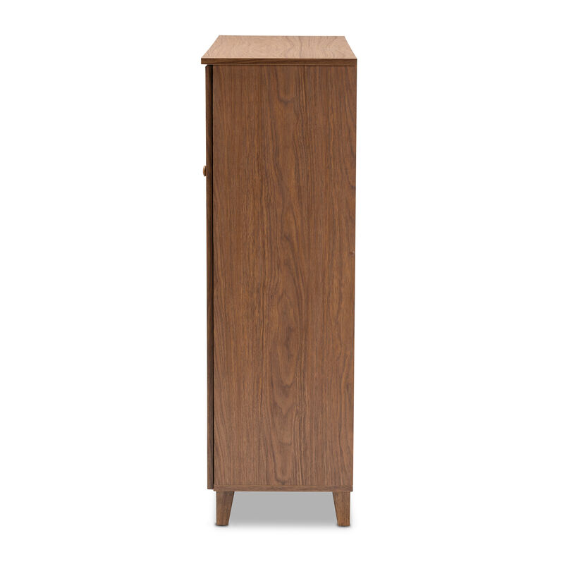 Baxton Studio Coolidge Modern 11 Shelf Wood Shoe Storage Cabinet With Drawer image number 4