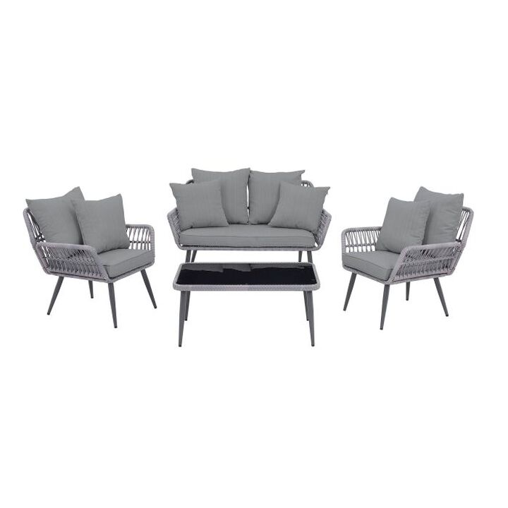 Portofino Gray 4-Piece Patio Set