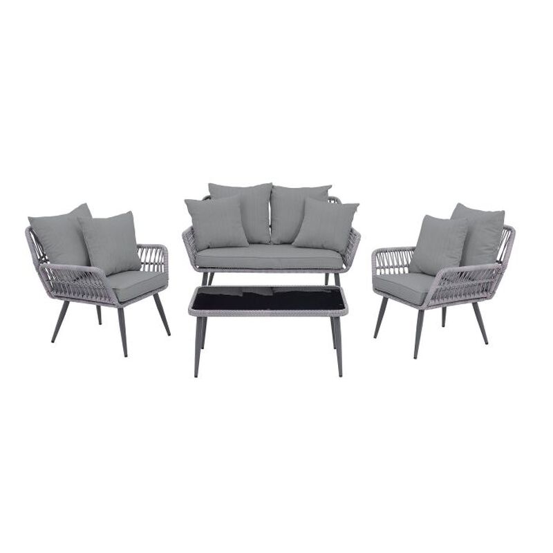 Portofino Gray 4-Piece Patio Set