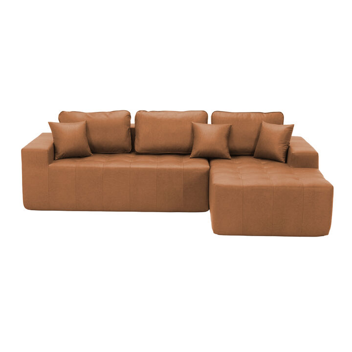 Kipur Faux Leather L-Shaped Sectional Couch