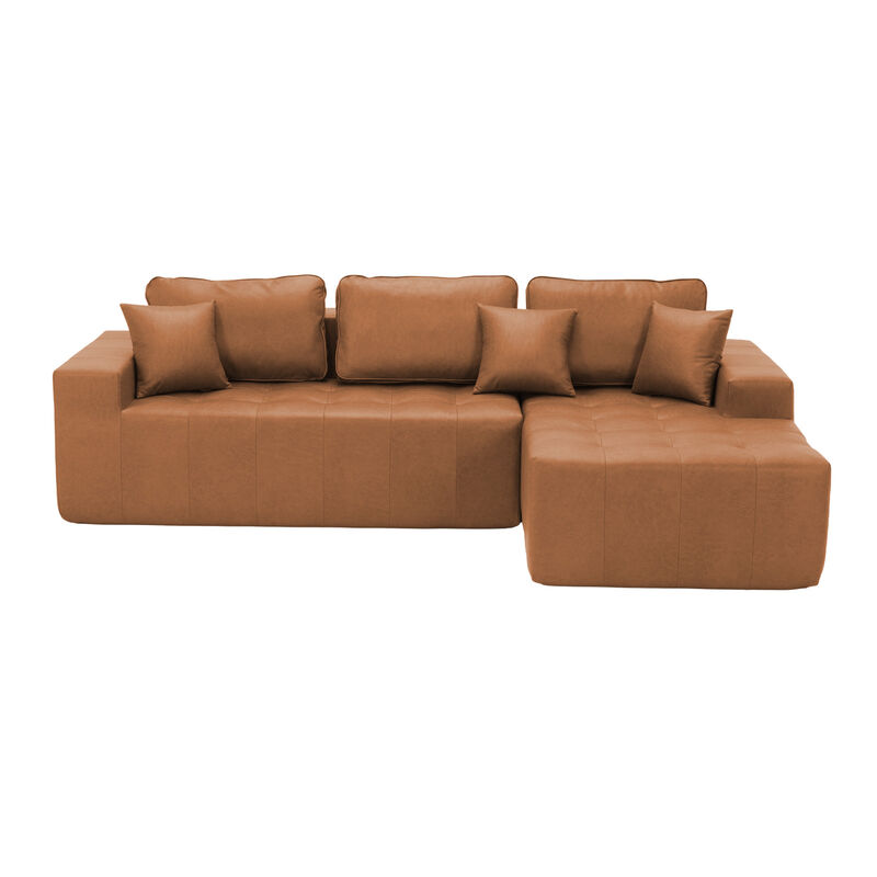Kipur Faux Leather L-Shaped Sectional Couch image number 0