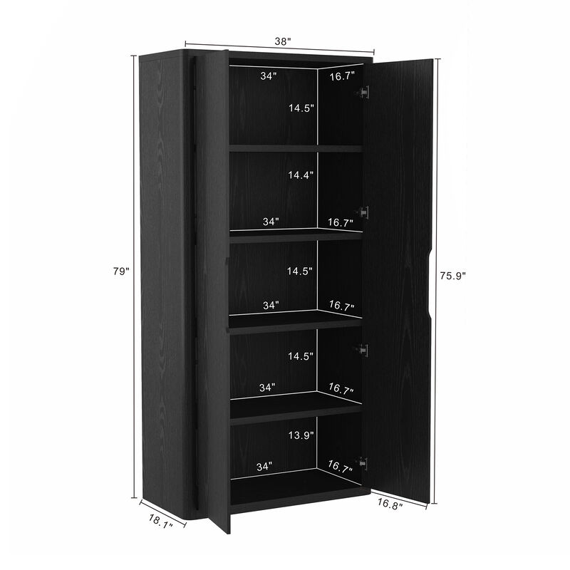 Rivington Black Bookcase Cabinet (Set of 3)
