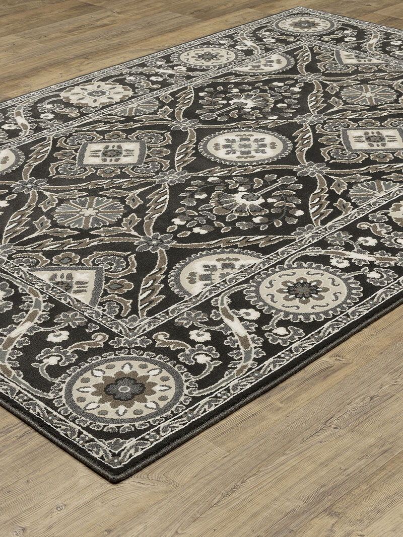 Raylan 5'3" x 7'6" Black Rug image number 1
