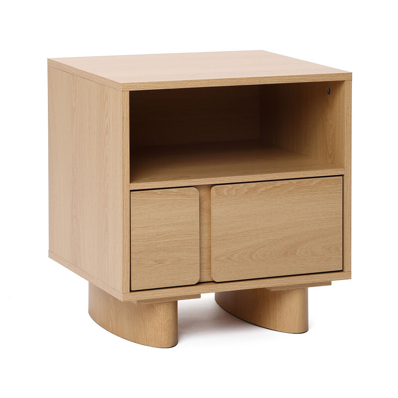 20" Blonde Birch 2-Drawer Wood Nightstand image number 0