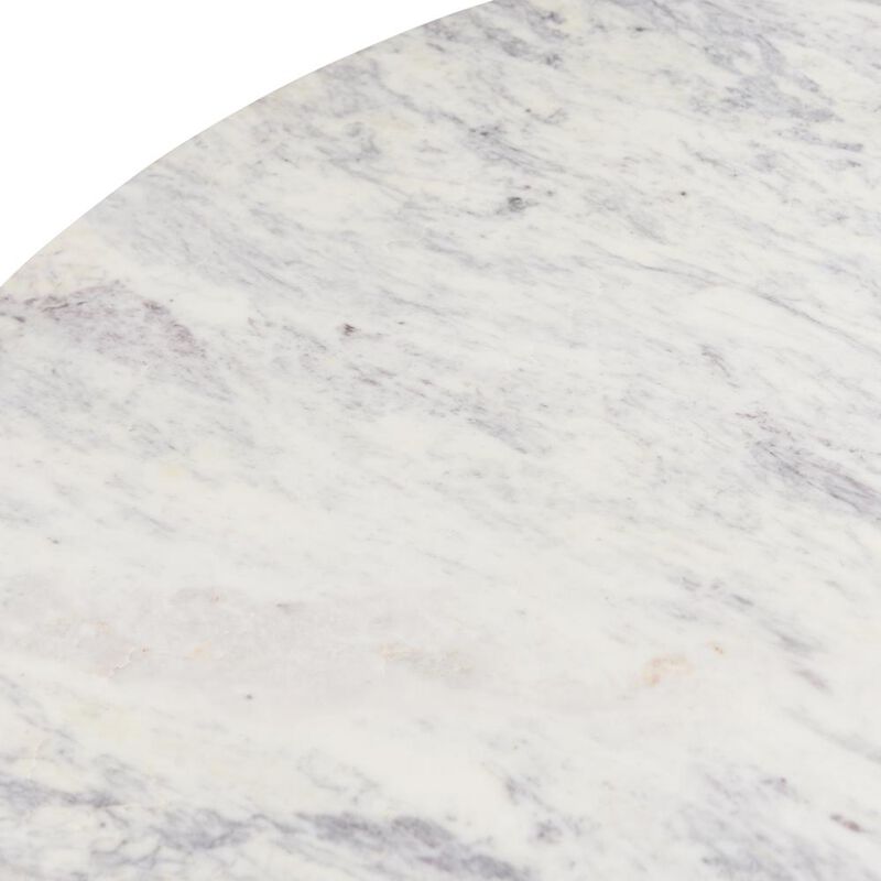 World Interiors Madrid Marble Dining Table with Teak Legs image number 1