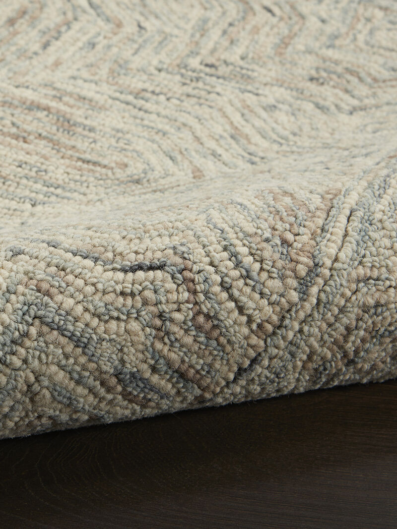 Interlock ITL03 Blue/Ivory 2'3" x 7'6" Rug image number 4