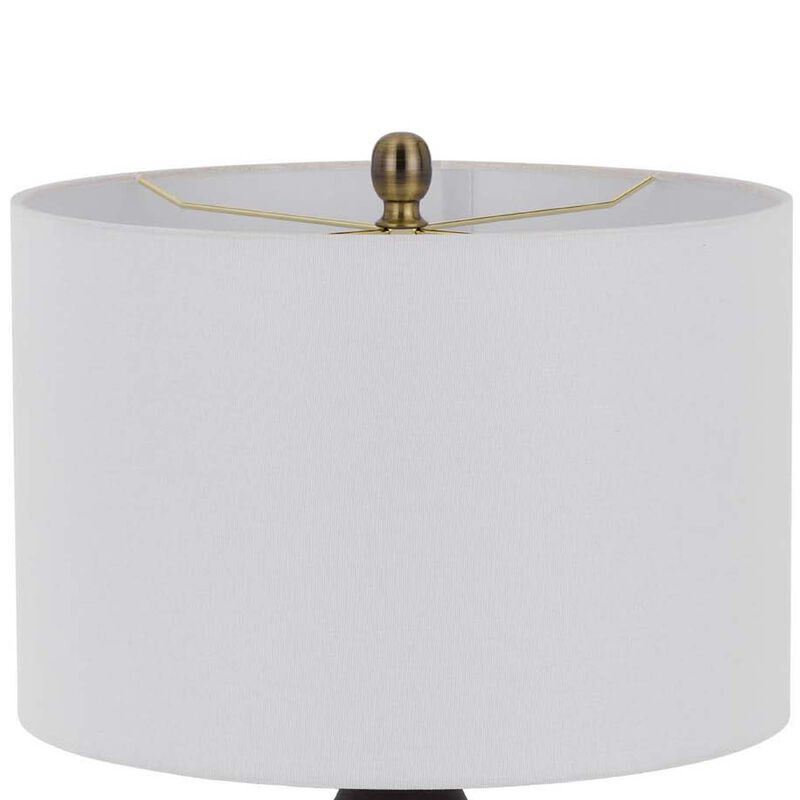 Table Lamp, White Drum Shade, 26 Inch Hotel Quality Black Ceramic Base image number 5