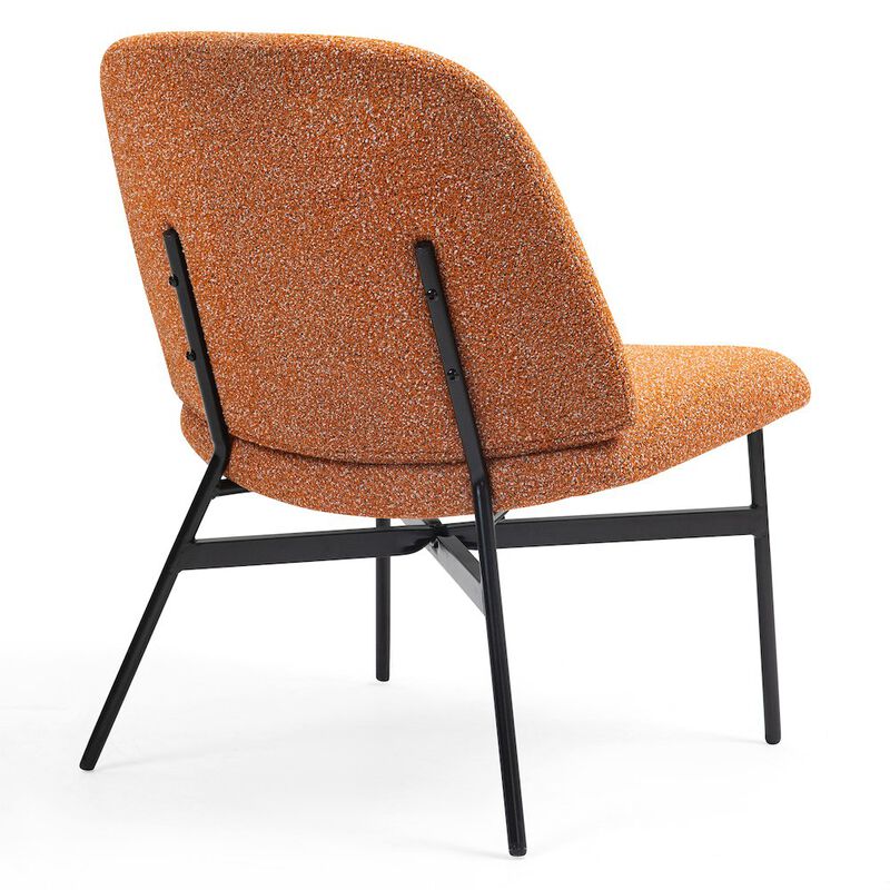 Glamour Home Belhonor Orange Fabric Accent Chair with Black Metal Legs