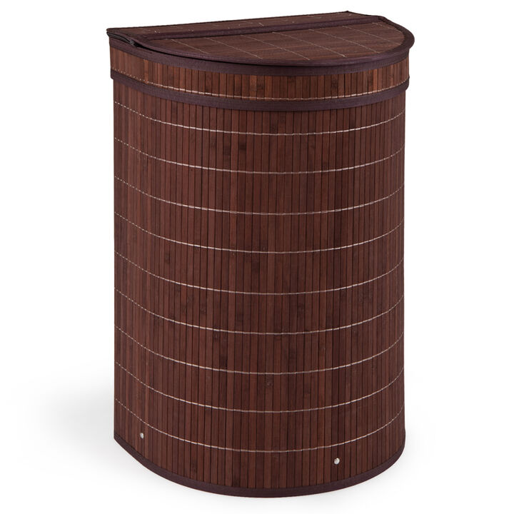 19 Gal Wicker Clothes Hamper with Zippered Lid and Fabric Liner