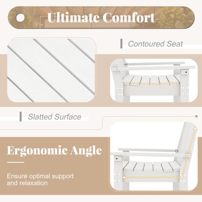 Hivvago All-Weather HDPE Outdoor Bench with Backrest and Armrests