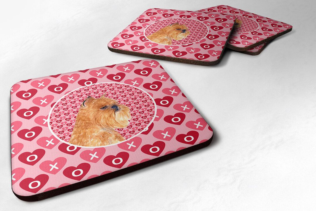 Caroline's Treasures SS4494FC Brussels Griffon Foam Coasters (Set of 4), 3.5 H x 3.5 W, Multicolor