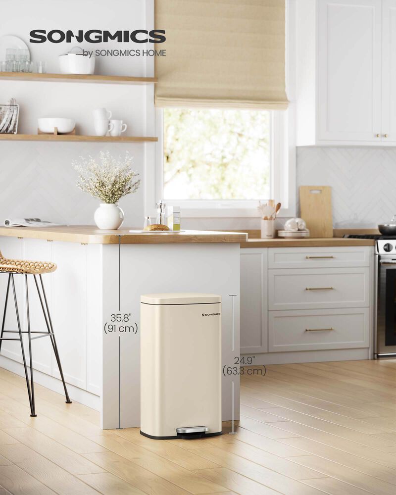 8 Gallon Step-On Trash Can &ndash; Waste Bin with Inner Bucket, Ideal for Kitchen, Pantry, or Breakroom