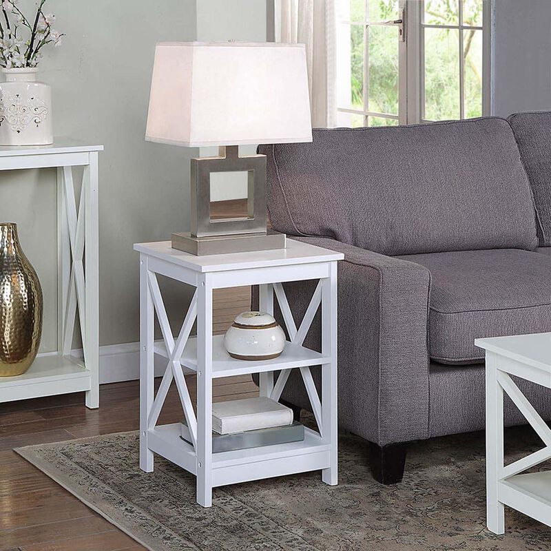Convience Concept, Inc. Oxford End Table with Shelves White
