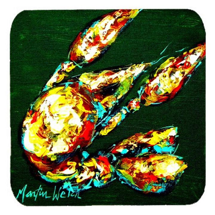 Caroline's Treasures MW1060FC Crawfish Smudge Foam Coasters (Set of 4), 3.5 H x 3.5 W, Multicolor