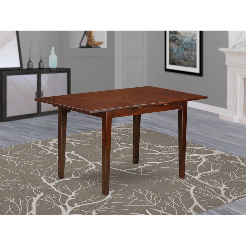 East West Furniture Picasso  Table  32  in  x  60in  with  12  in  butterfly  leaf  -  Mahogany  Finish