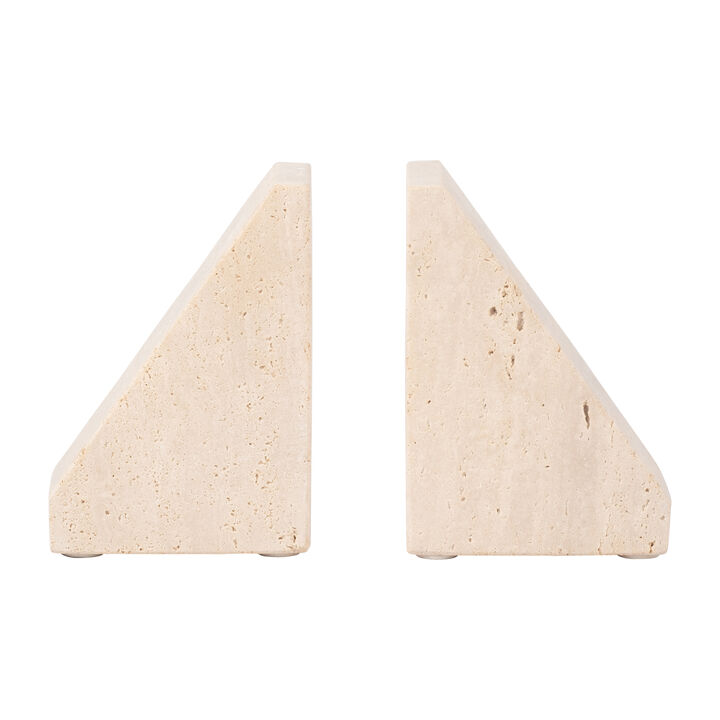 Travertine Triangle Bookends