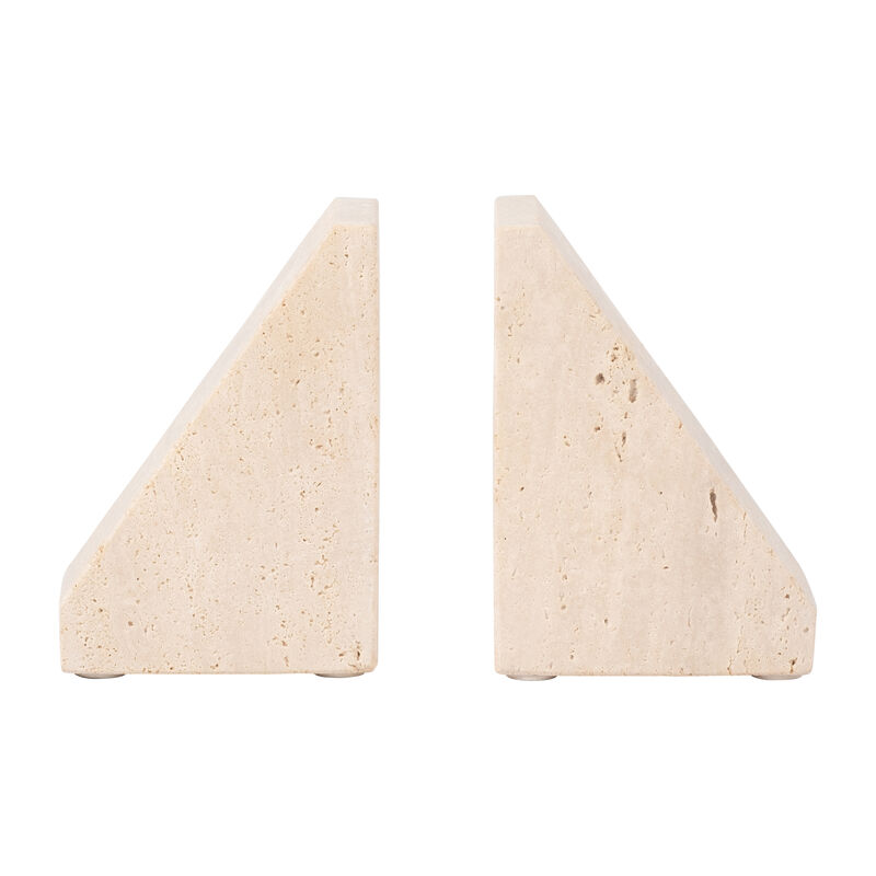 Travertine Triangle Bookends image number 0