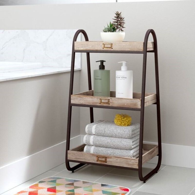 Hivvago Industrial Freestanding 3-Tier Bathroom Storage Shelving Unit