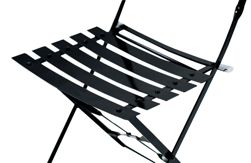 HomeRoots Set of Two Black Aluminum Outdoor Folding Dining Chairs image number 5