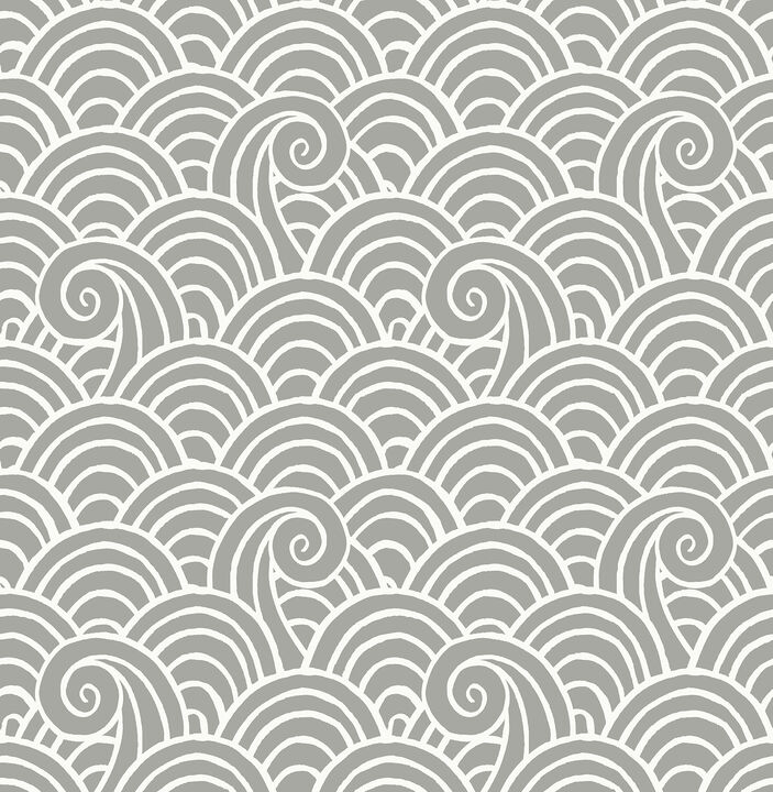 Alorah Grey Wave Wallpaper (Set of 2)