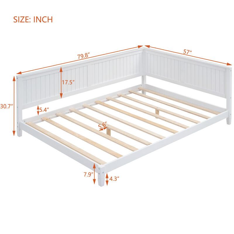 Whisen Classic Design Wood Daybed, Sofa Bed with Backrset and Unique Armrset image number 9
